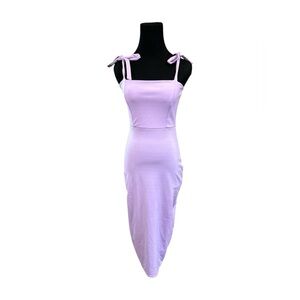 Boohoo Night Midi Bodycon Dress Women's 6 Lavender Stretch Pencil Sleeveless